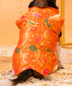 Floral Dog Kurta with Pocket Square
