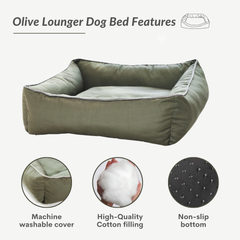 The Olive Lounger Dog Bed