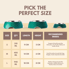 2-in-1 Melamine Dog Bowl Hearts