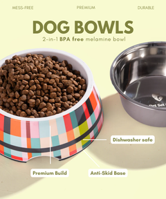 2-in-1 Melamine Dog Bowl Abstract