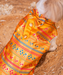 Dog Kurta with Bowtie Red