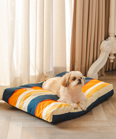 Sunny Stripes Flat Dog Bed