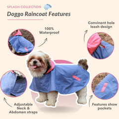 Cape Style Cornflower Blue- Dog Raincoat