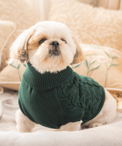Forest Green Cable Knit Sweater