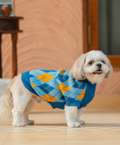 Checks Knit Dog Sweater