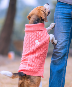 Peach Cable Knit Sweater