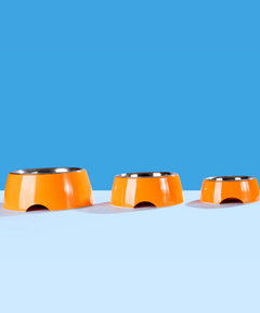 2-in-1 Melamine Dog Bowl Orange