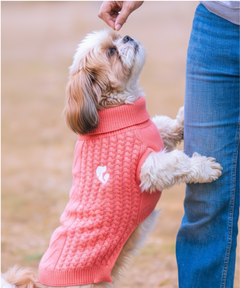 Peach Cable Knit Sweater