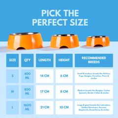 2-in-1 Melamine Dog Bowl Orange