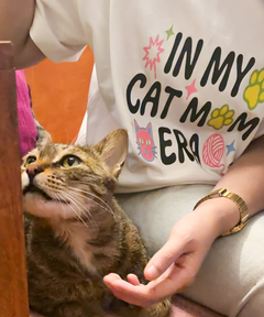 In my Cat Mom era T-shirt