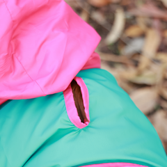 Splash-Proof Aqua Pink- Dog Raincoat