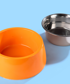 2-in-1 Melamine Dog Bowl Orange