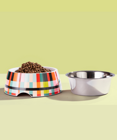 2-in-1 Melamine Dog Bowl Abstract
