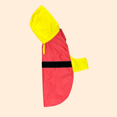 Splash-Proof Red Yellow- Dog Raincoat