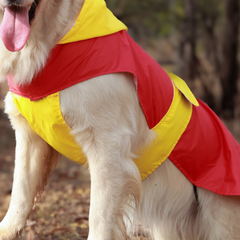 Splash-Proof Red Yellow- Dog Raincoat