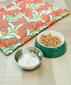 2-in-1 Melamine Dog Bowl Hearts
