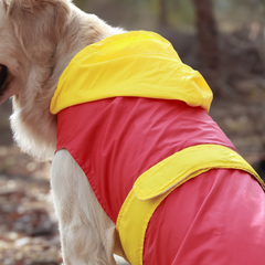 Splash-Proof Red Yellow- Dog Raincoat