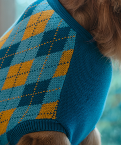 Checks Knit Dog Sweater