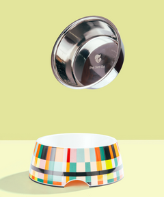 2-in-1 Melamine Dog Bowl Abstract