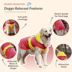 Splash-Proof Red Yellow- Dog Raincoat