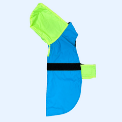 Splash-Proof Neon Blue- Dog Raincoat