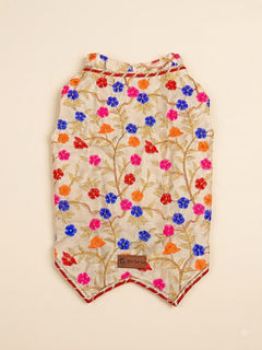Embroidered Dog Kurta Beige