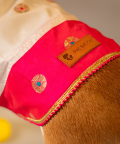 White-Pink Dog Kurta