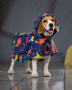 Dinosaur Printed Cape Style Dog Raincoat