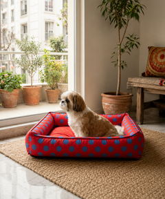 Polka Lounger Dog Bed