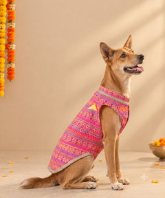 Haathi Motif Pink Kurta