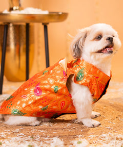 Dog Kurta with Bowtie Red