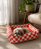 Cozy Checks Lounger Dog Bed