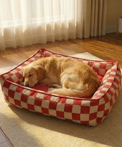 Cozy Checks Lounger Dog Bed