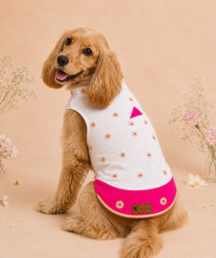 White-Pink Dog Kurta