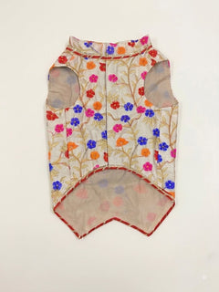 Embroidered Dog Kurta Beige