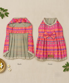 Haathi Motif Pink Dress