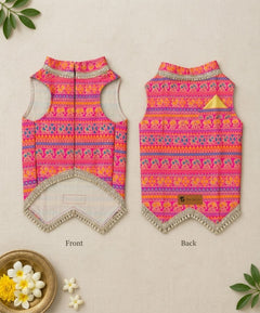 Haathi Motif Pink Kurta